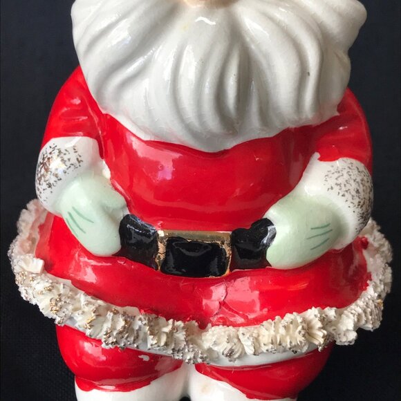 Lefton Spaghetti Trim Santa & Mrs Claus Shelf Sitters - set of 2 - Picture 7 of 16